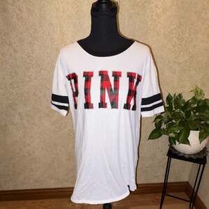 Buffalo Plaid Victorias Secret Pink T Shirt Size Medium